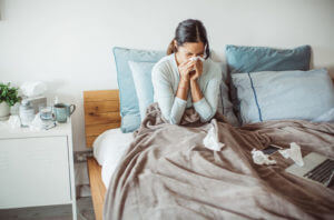 Woman Suffering with Flu